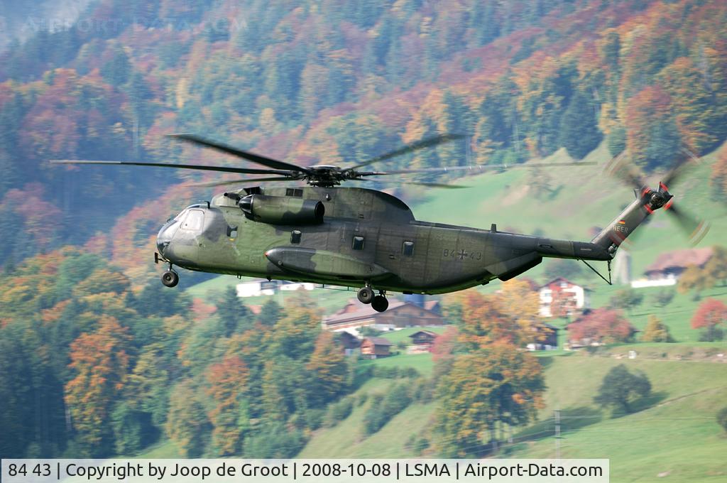 84 43, 1972 Sikorsky (VFW-Fokker) CH-53G C/N V65-041, The German Army uses Swiss airspace for alpine training. This CH-53 comes in after such a training flight.