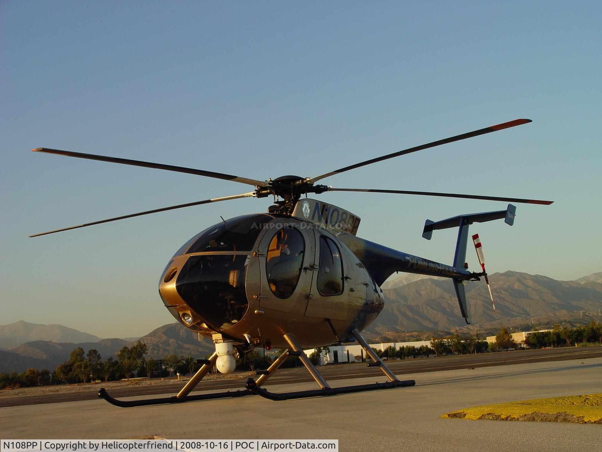 N108PP, 2008 MD Helicopters 369E C/N 0578E, Waiting during 100 hr inspection at Brackett PPD Pad