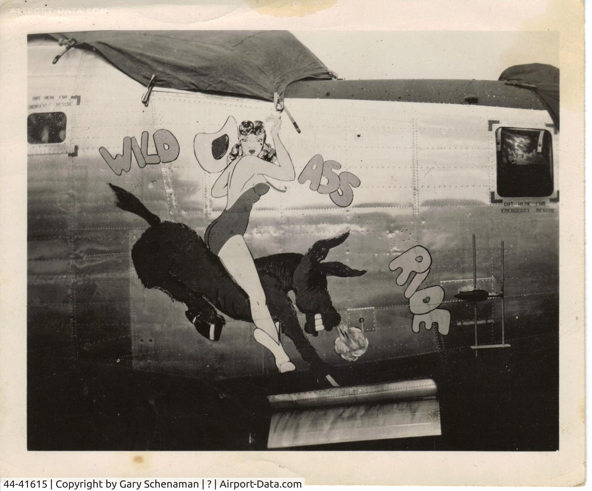 44-41615, 1944 Consolidated B-24L Liberator C/N 5551, WILD ASS RIDE.  FROM MY LATE FATHER ? OF AIRPLANE