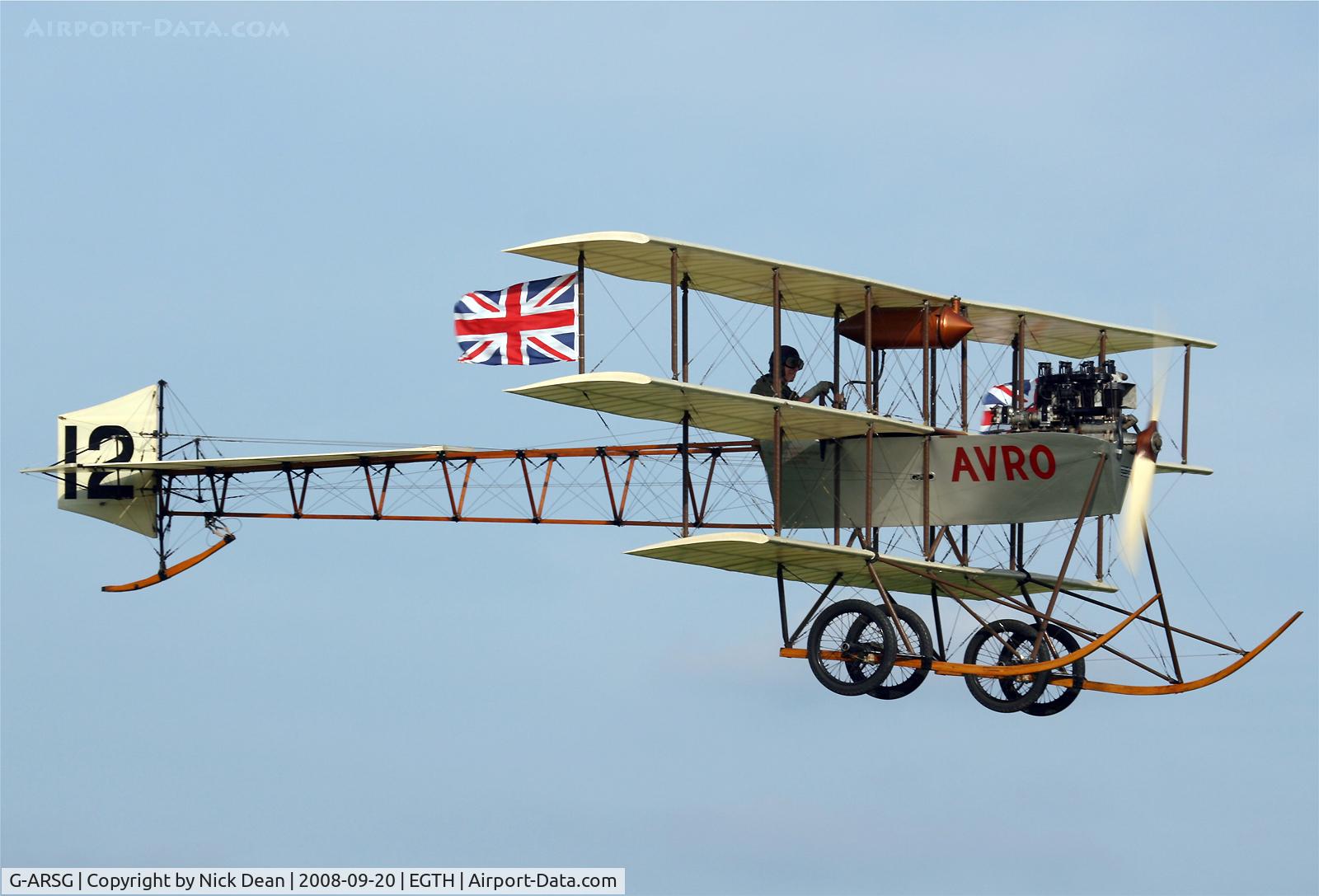 G-ARSG, 1964 Avro Roe Triplane Type IV replica C/N TRI.1, Old Warden