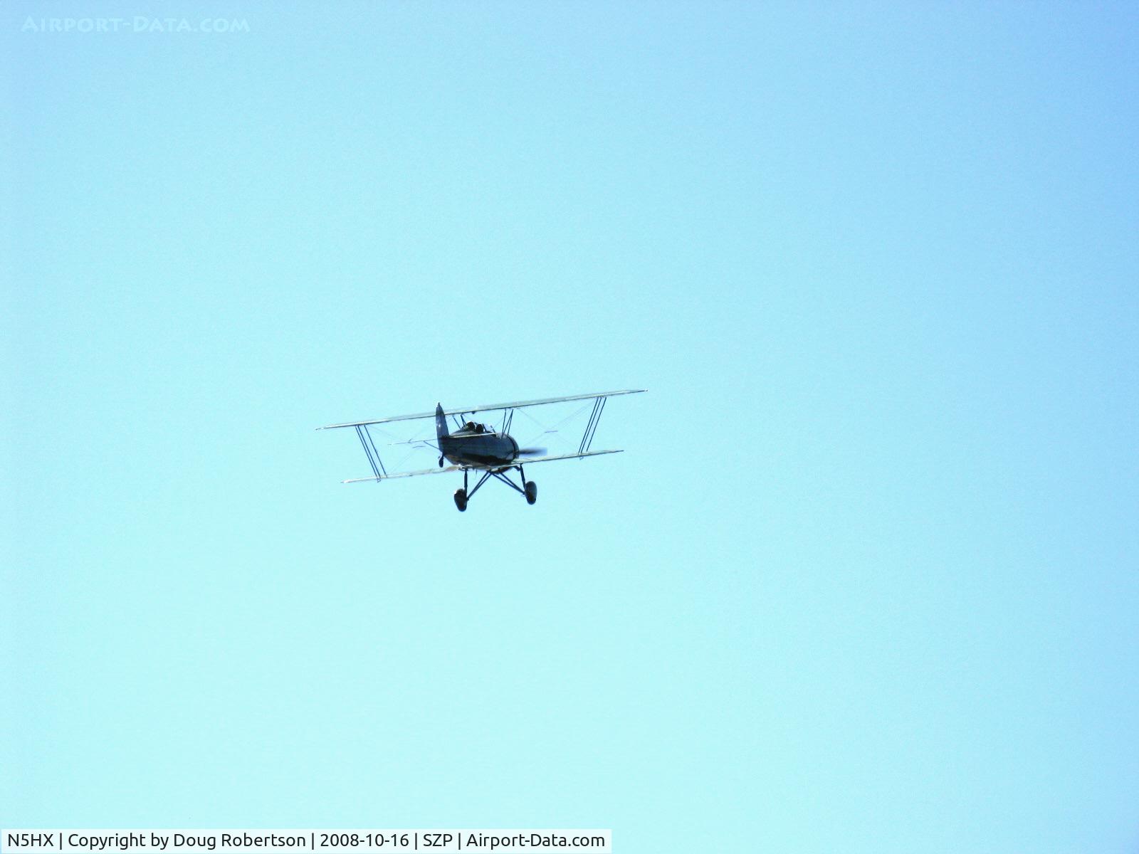 N5HX, 2000 WACO Taperwing T-10 Replica C/N 2504, 2000 Rare Aircraft LTD/Redman (WACO) TAPERWING T-10, Jacobs R755B2 300 Hp radial, takeoff climbout Rwy 22, Experimental class