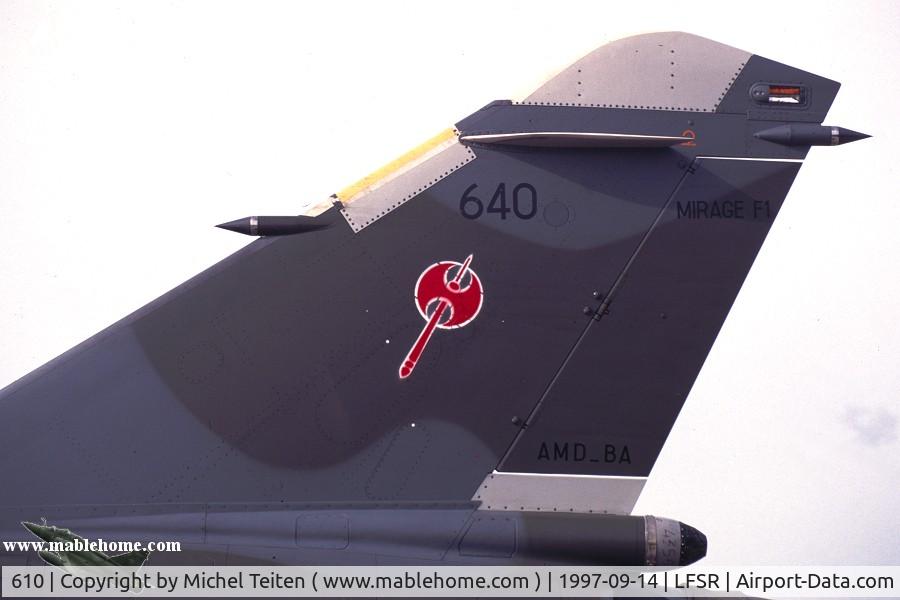 610, Dassault Mirage F.1CR C/N 640, from ER 1/33 Belfort - French Armee de l'Air - Insignia from SAL33