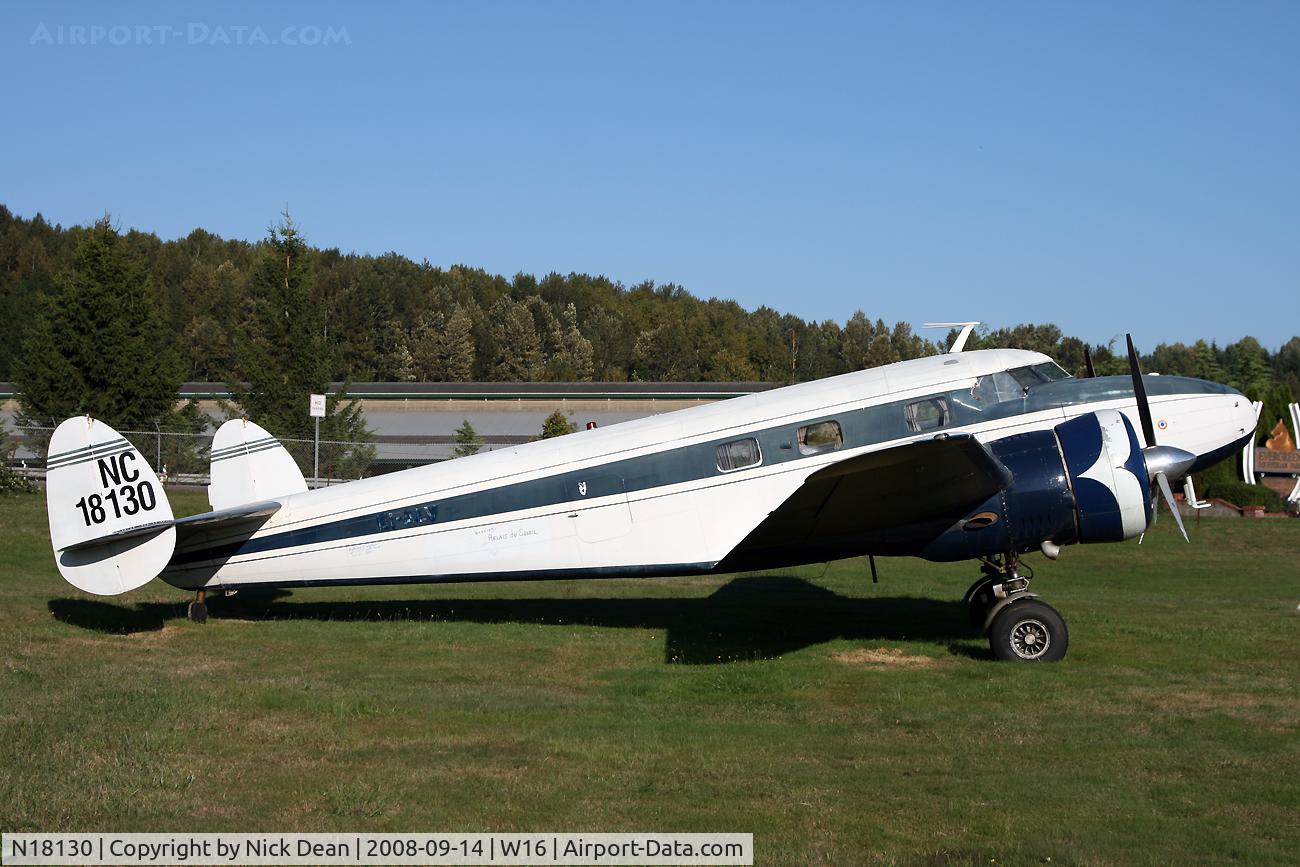 N18130, 1937 Lockheed 12A Electra Junior C/N 1226, Stunner at Monroe WA still has the French reg underwing