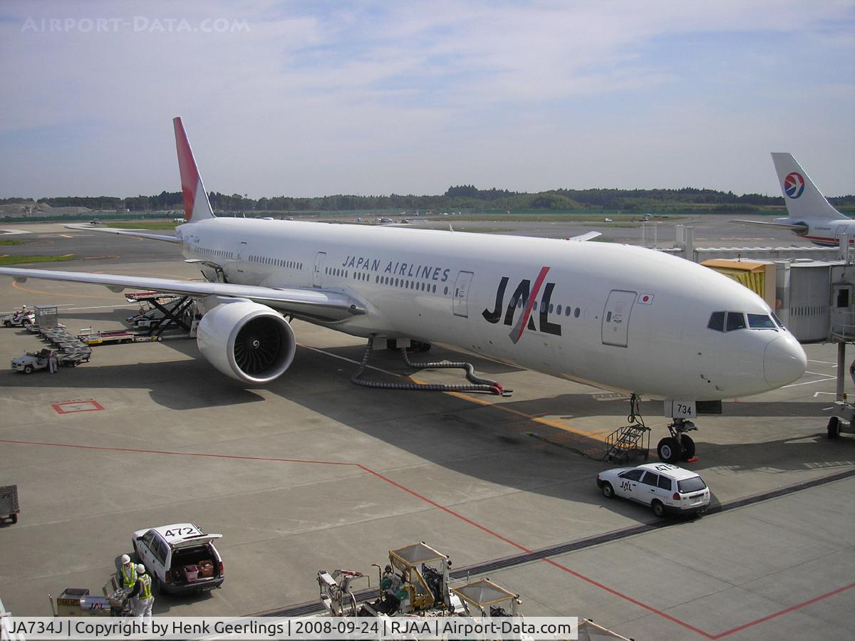 JA734J, 2005 Boeing 777-346/ER C/N 32433, JAL , Narita