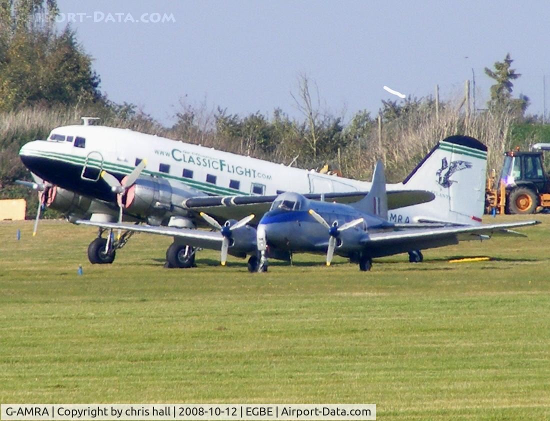 G-AMRA, 1944 Douglas DC-3C (C-47B-15-DK) C/N 15290, AIR ATLANTIQUE, with DH104 DOVE 8 :G-DHDV in the foreground