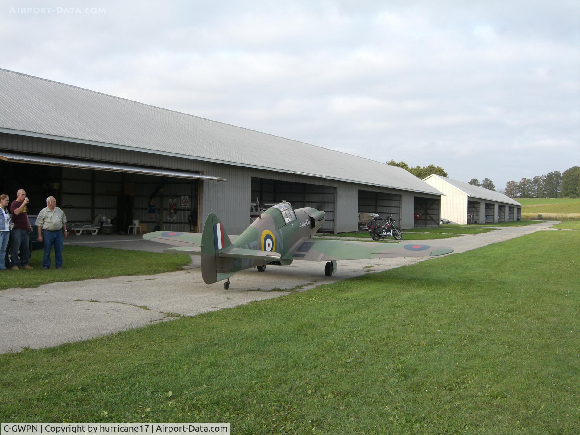 C-GWPN, 1982 Hawker Hurricane Replica C/N 1015, Taxiing in Guelph