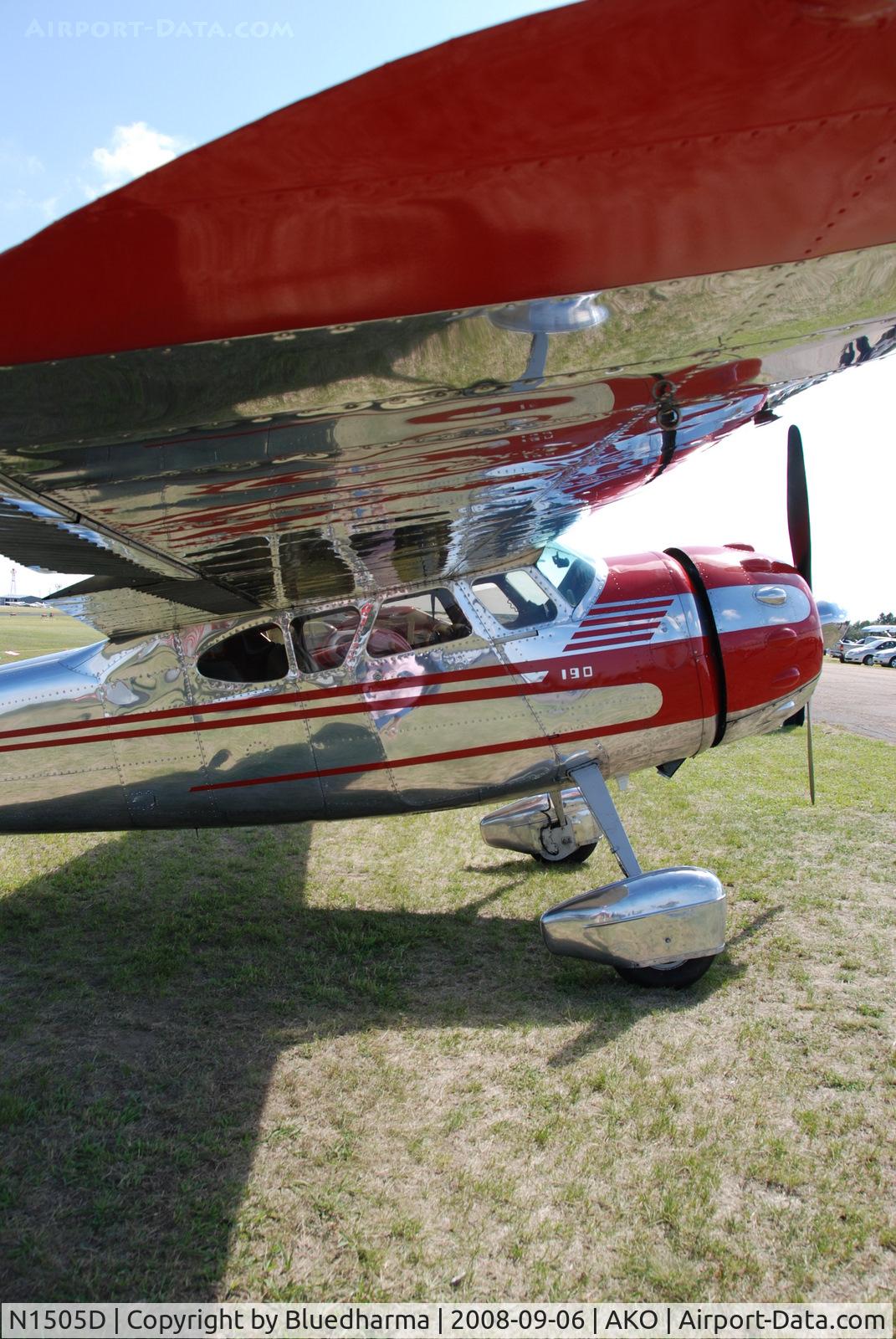 N1505D, 1951 Cessna 190 C/N 7727, Parked on display at National Radial Engine Exhibition in Akron, Colorado..