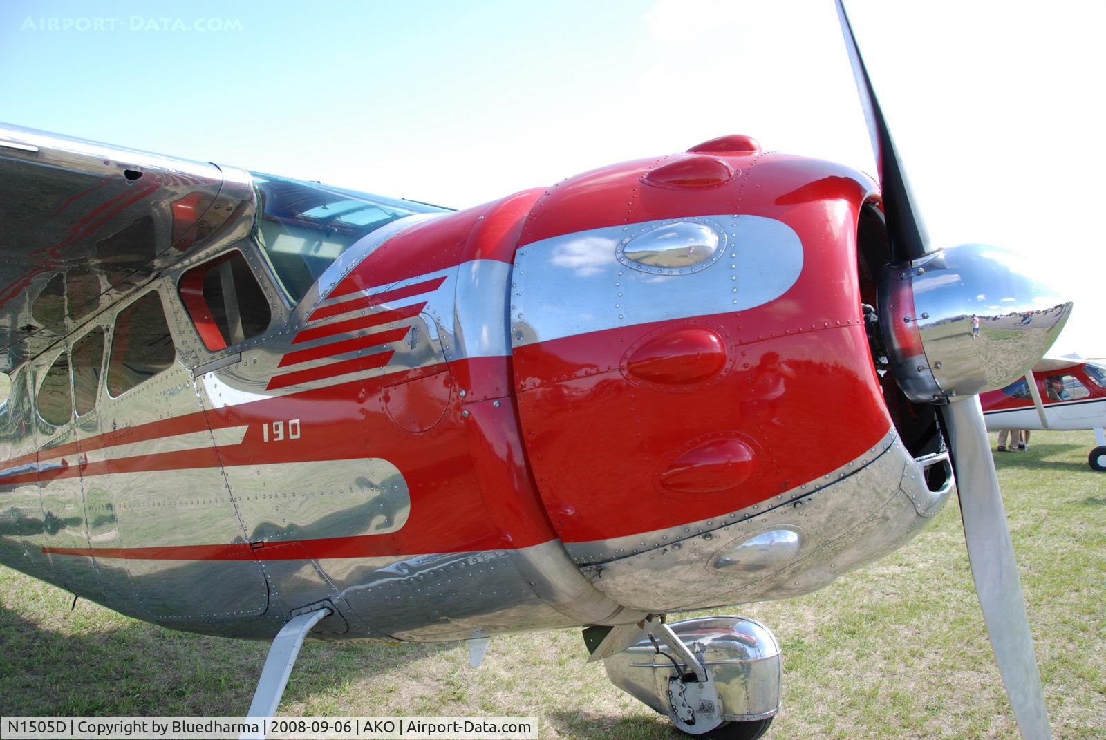N1505D, 1951 Cessna 190 C/N 7727, Parked on display at National Radial Engine Exhibition in Akron, Colorado..