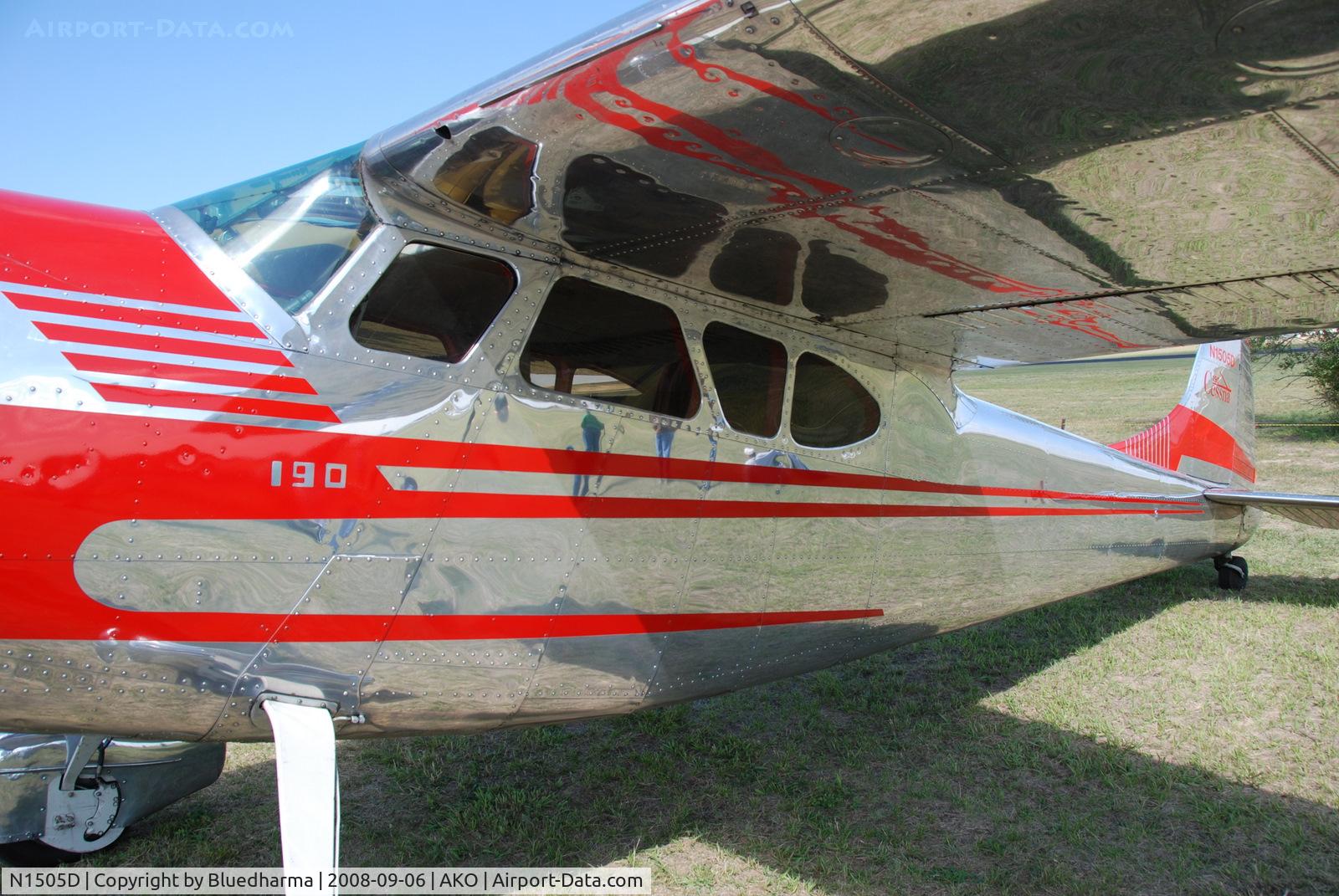 N1505D, 1951 Cessna 190 C/N 7727, Parked on display at National Radial Engine Exhibition in Akron, Colorado..
