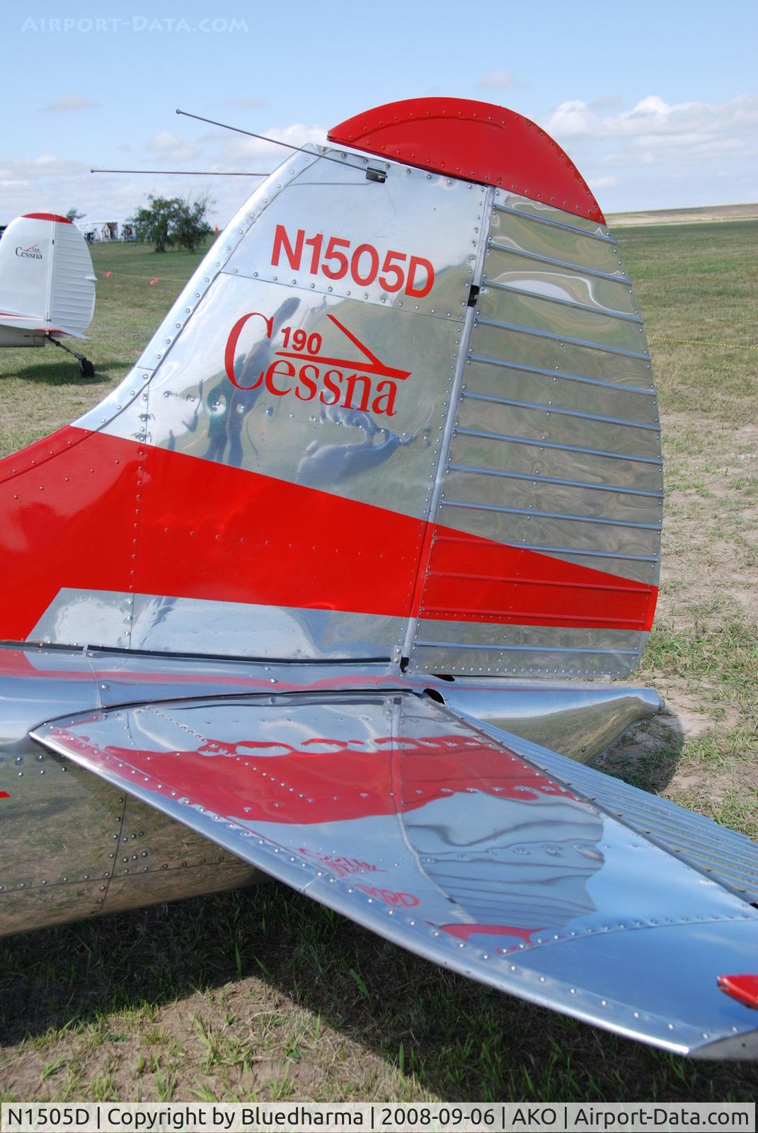 N1505D, 1951 Cessna 190 C/N 7727, Parked on display at National Radial Engine Exhibition in Akron, Colorado..