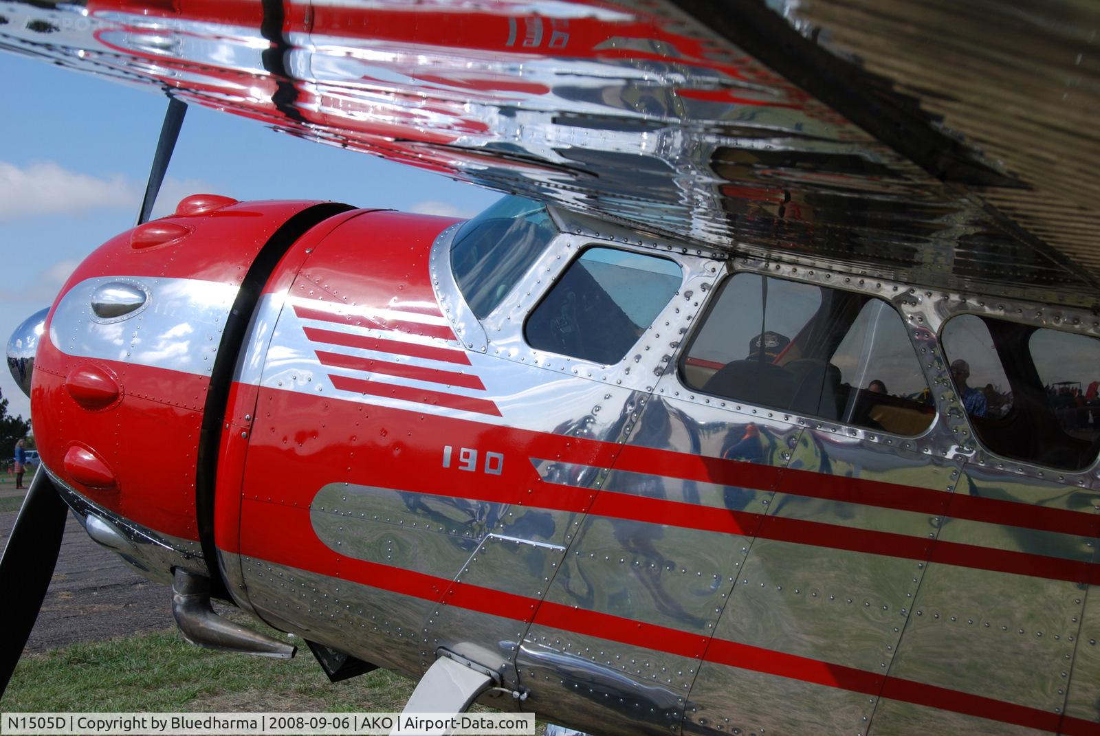 N1505D, 1951 Cessna 190 C/N 7727, Parked on display at National Radial Engine Exhibition in Akron, Colorado..