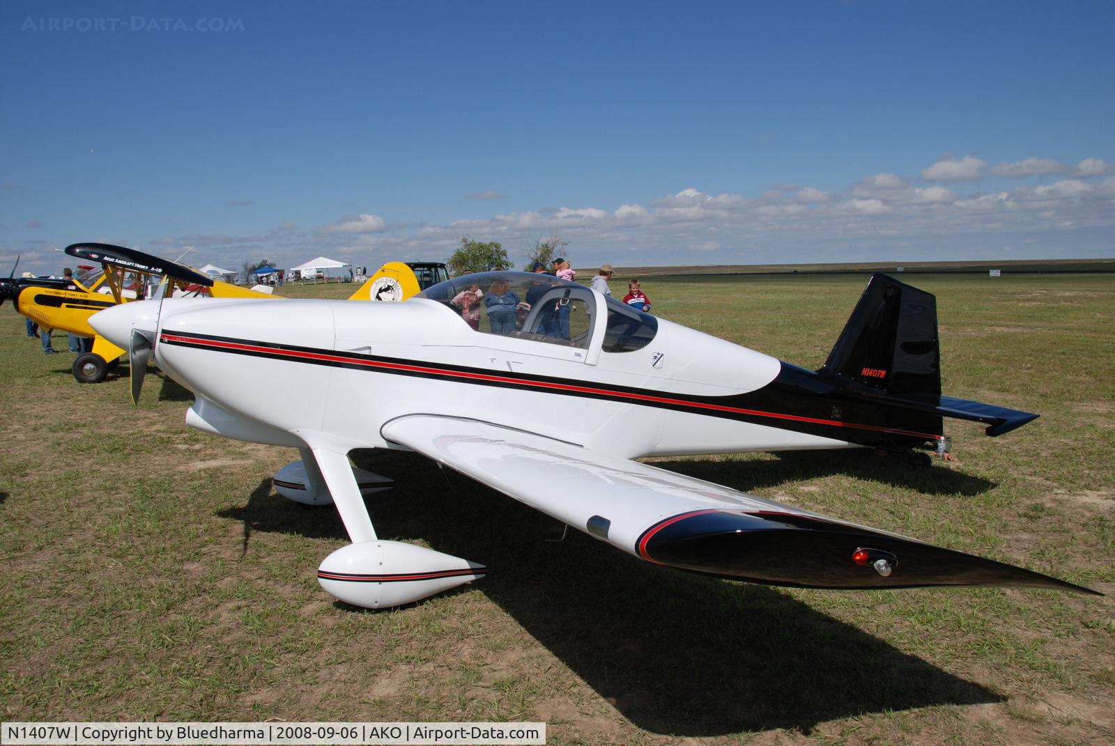 N1407W, 2007 Vans RV-6 C/N 60382, Parked on display at National Radial Engine Exhibition in Akron, Colorado..