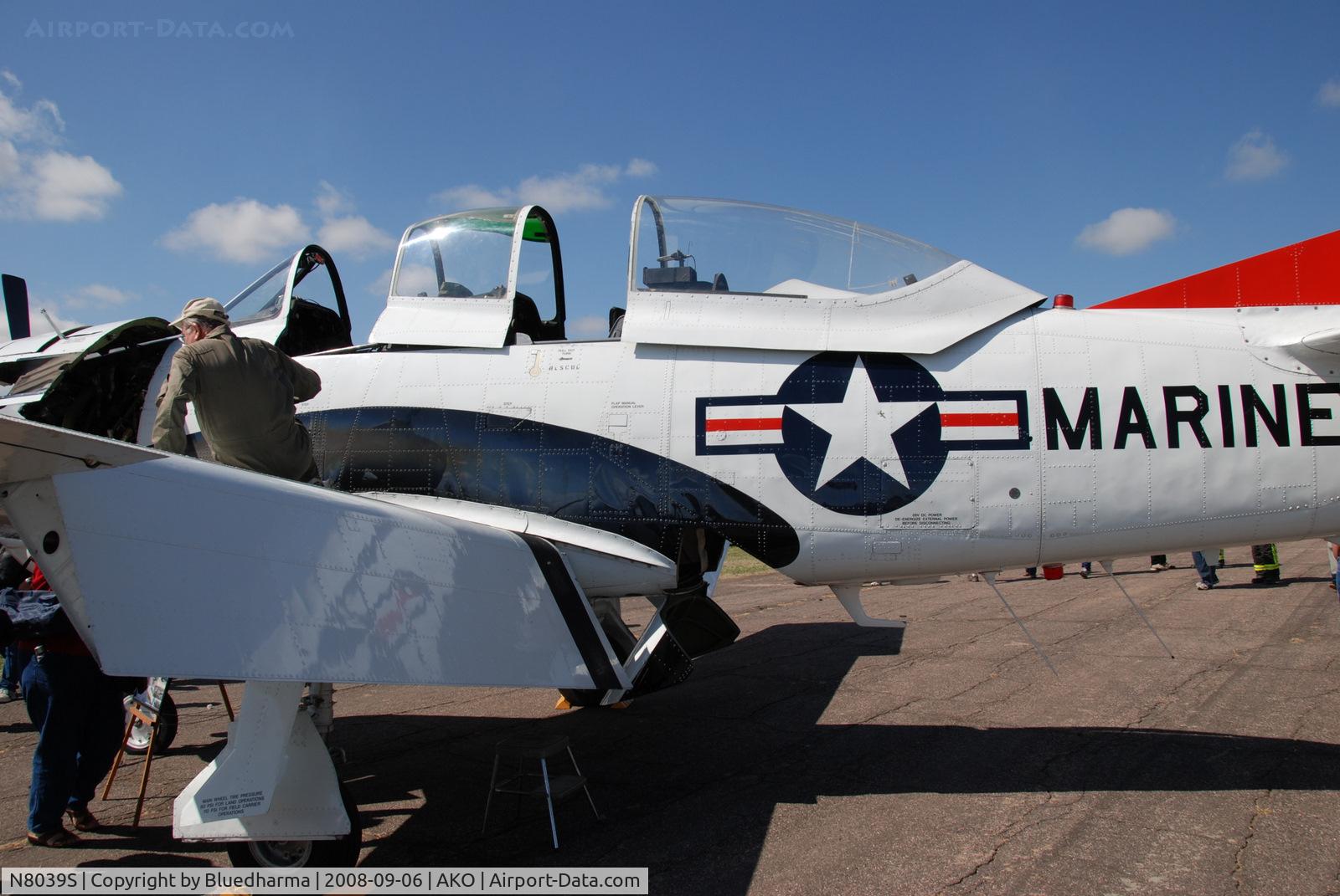 N8039S, 1958 North American T-28C Trojan C/N 226-155 (140578), Parked on display at National Radial Engine Exhibition in Akron, Colorado..