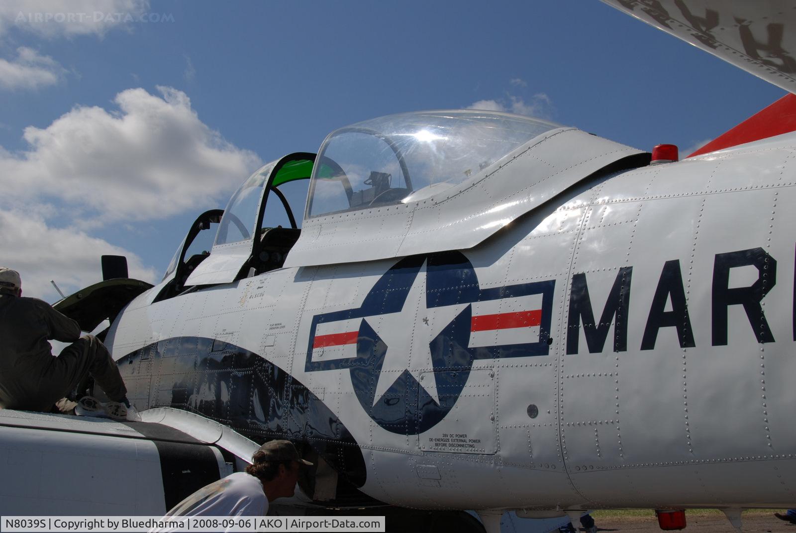 N8039S, 1958 North American T-28C Trojan C/N 226-155 (140578), Parked on display at National Radial Engine Exhibition in Akron, Colorado..