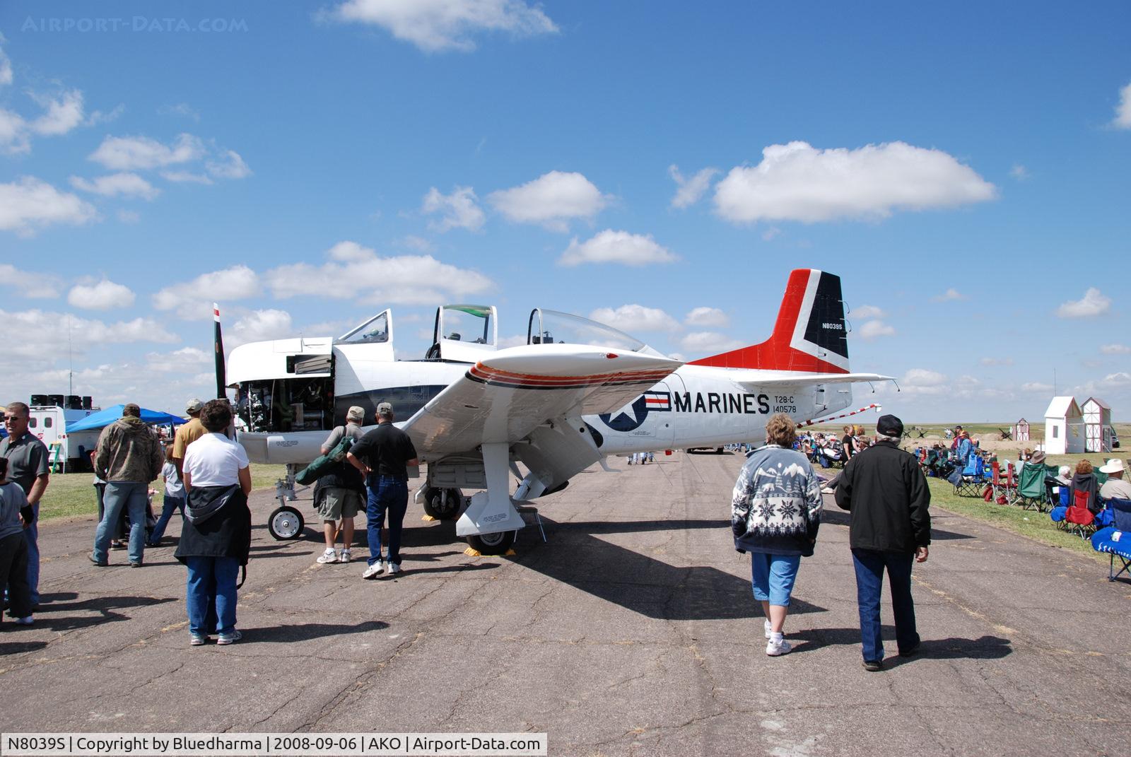 N8039S, 1958 North American T-28C Trojan C/N 226-155 (140578), Parked on display at National Radial Engine Exhibition in Akron, Colorado..