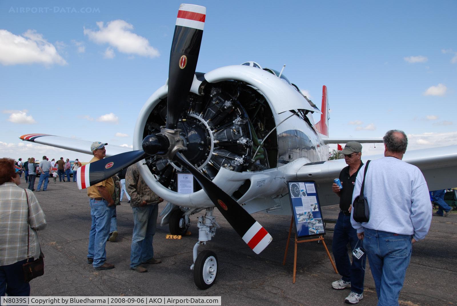 N8039S, 1958 North American T-28C Trojan C/N 226-155 (140578), Parked on display at National Radial Engine Exhibition in Akron, Colorado..