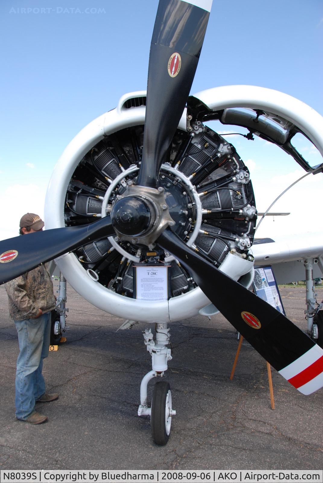 N8039S, 1958 North American T-28C Trojan C/N 226-155 (140578), Parked on display at National Radial Engine Exhibition in Akron, Colorado..