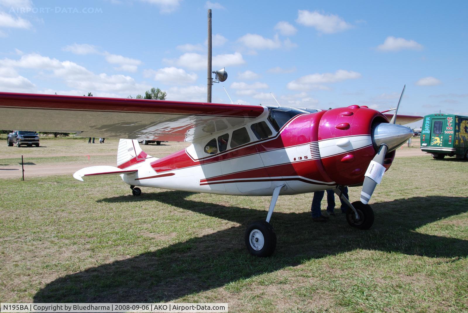 N195BA, 1953 Cessna 195B Businessliner C/N 16069, Parked on display at National Radial Engine Exhibition in Akron, Colorado..