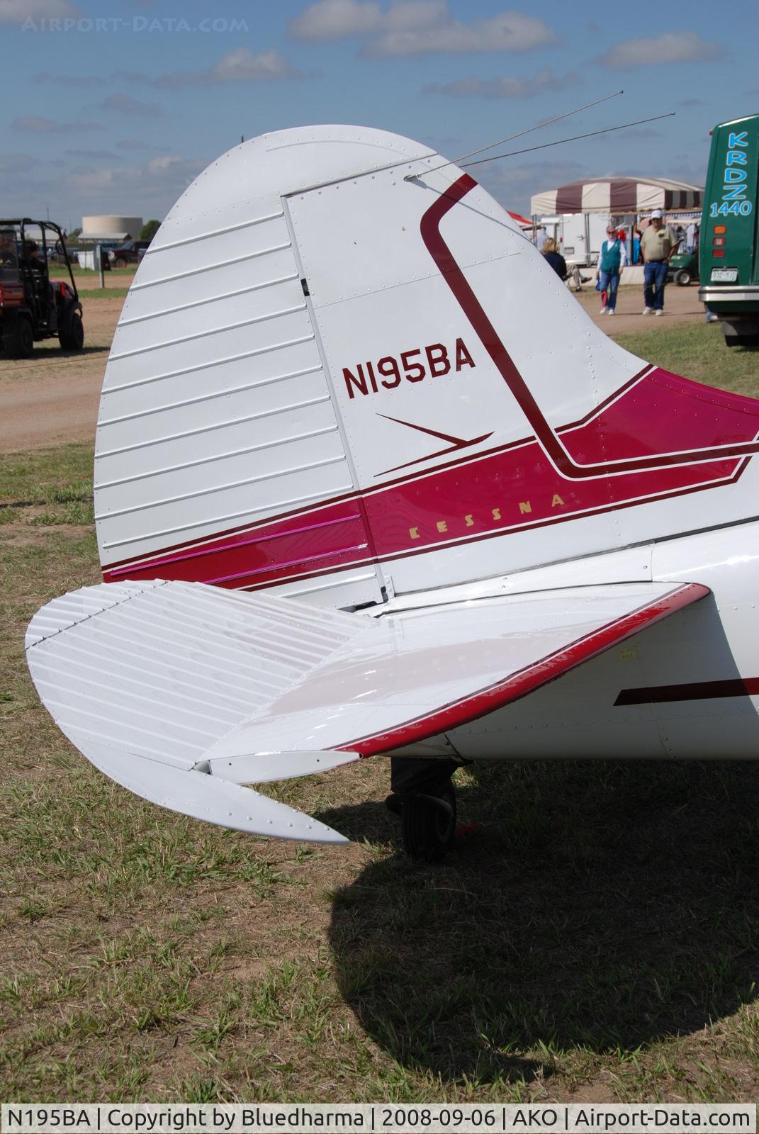 N195BA, 1953 Cessna 195B Businessliner C/N 16069, Parked on display at National Radial Engine Exhibition in Akron, Colorado..