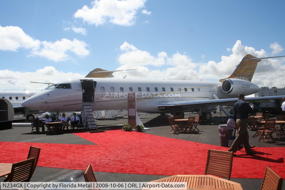 N234GX, 2007 Bombardier BD-700-1A10 Global Express XRS C/N 9234, Bombardier Global Express at NBAA in Bombardier display