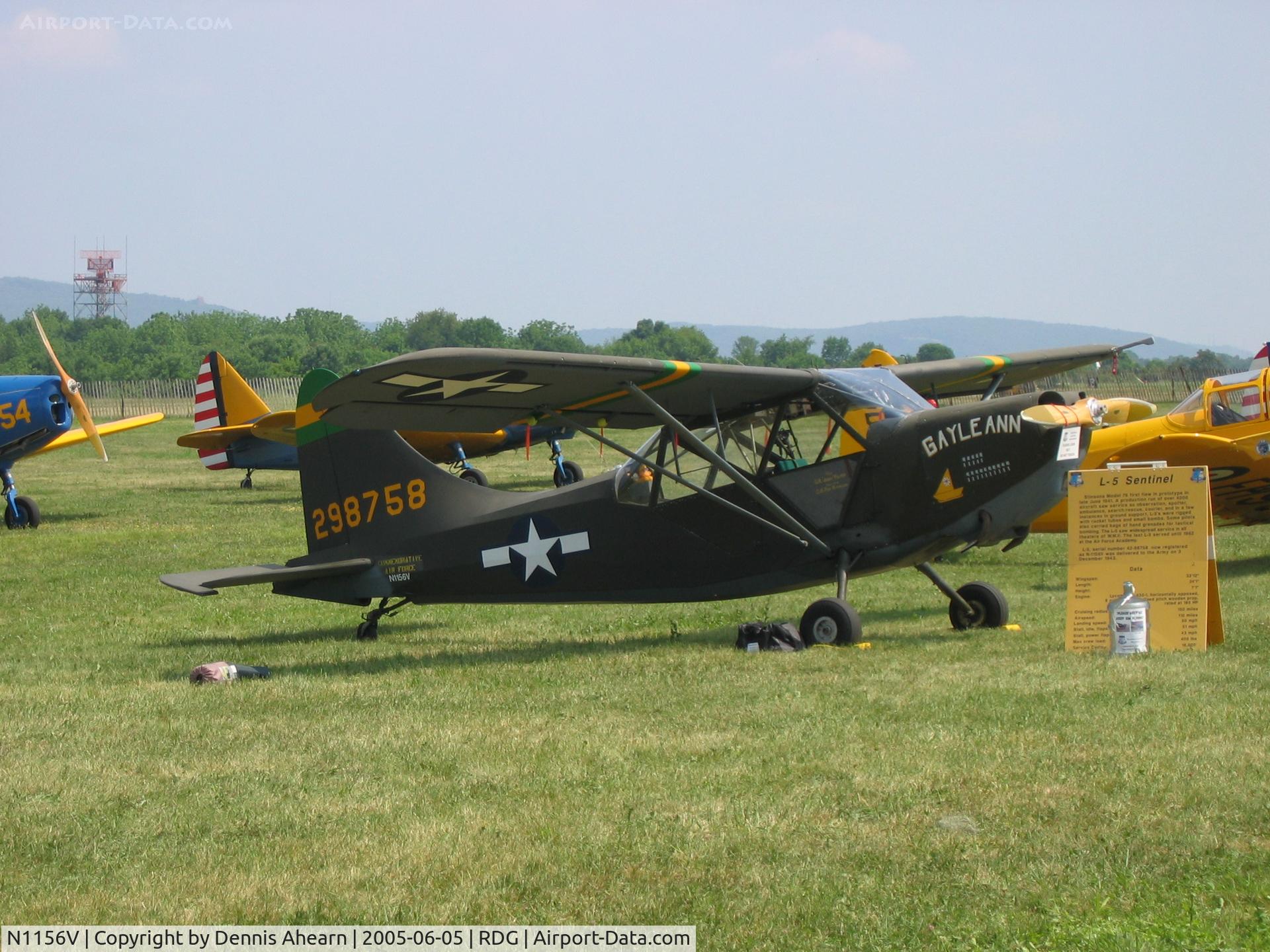 N1156V, 1943 Stinson L-5 Sentinel C/N 60507, Reading,PA