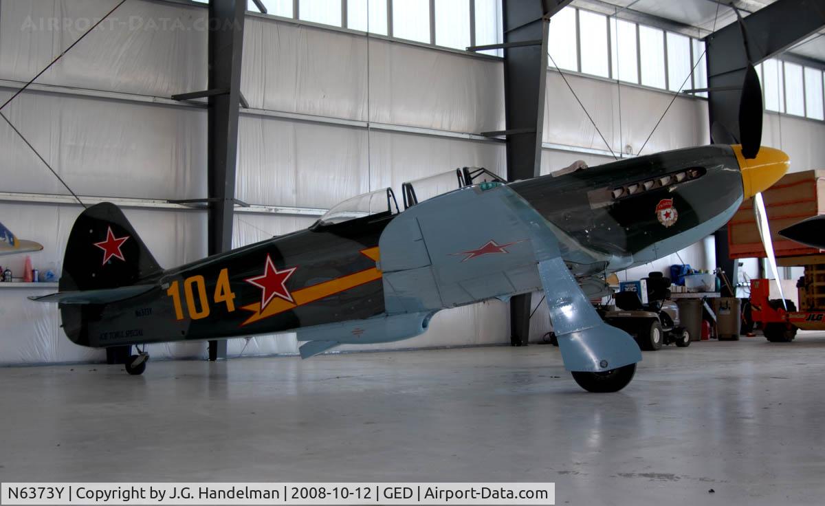 N6373Y, 1997 Yakovlev Yak-9U-M C/N 0470404, in hangar