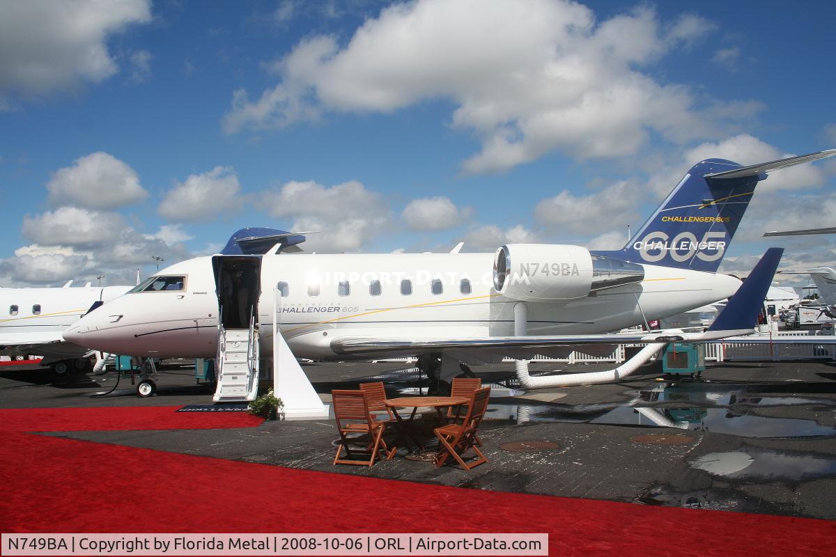 N749BA, 2008 Bombardier Challenger 605 (CL-600-2B16) C/N 5749, Challenger 605 at NBAA in Bombardier display