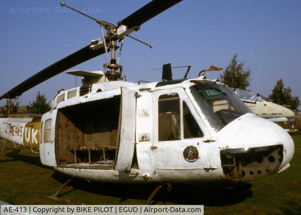 AE-413, 1973 Bell UH-1H Iroquois C/N 13560, BEFORE RESTORATION TO FLY, CAPTURED IN THE FALKLANDS