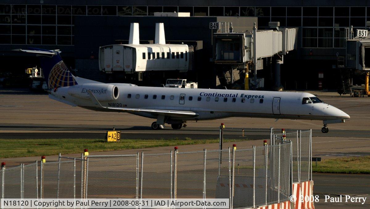 N18120, 2003 Embraer ERJ-145XR (EMB-145XR) C/N 145681, Taxiing back out, less than an hour from her arrival. Quite a busy bird