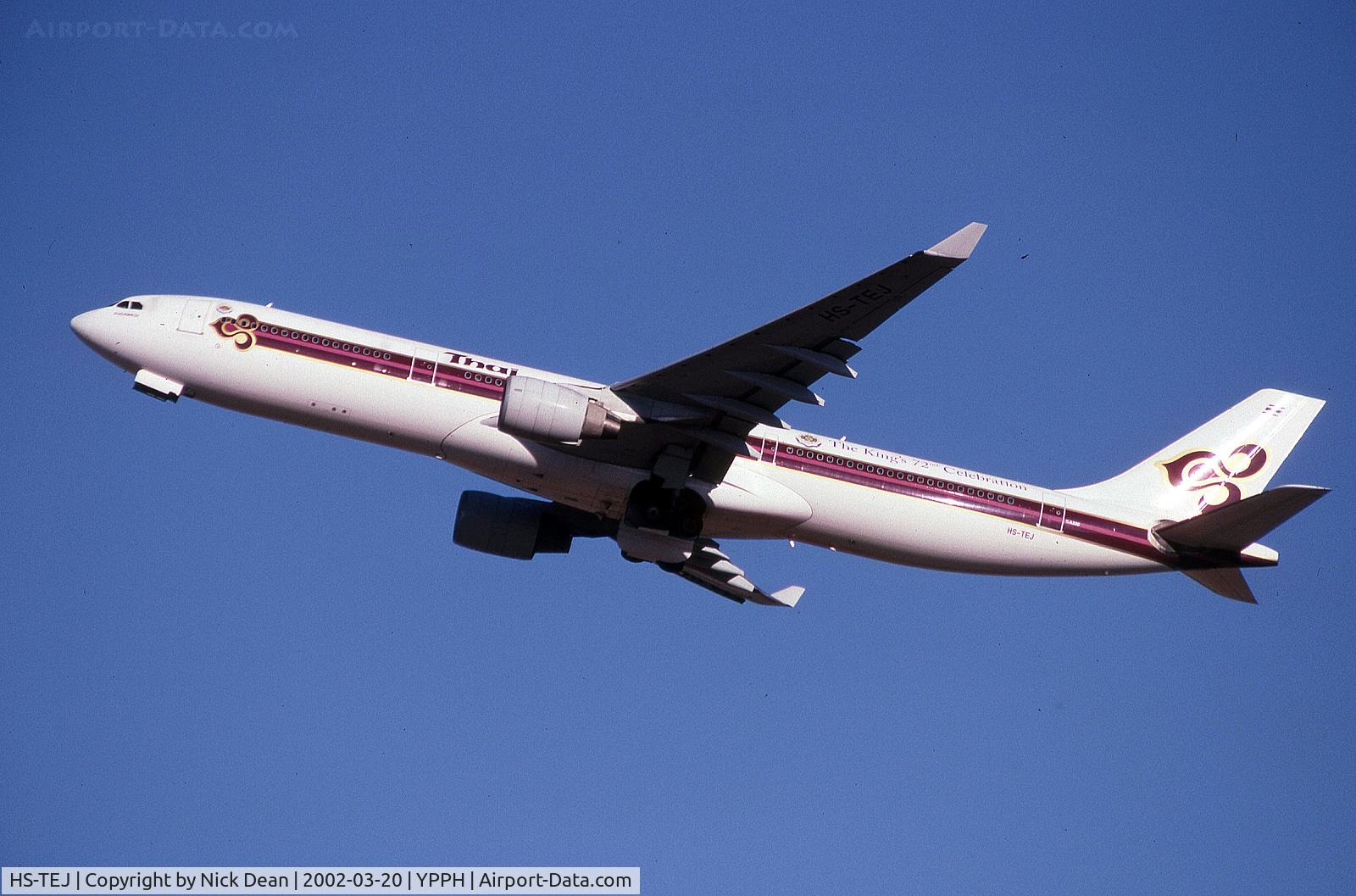HS-TEJ, 1998 Airbus A330-322 C/N 209, Scanned from a slide a bit too much of a belly shot really
