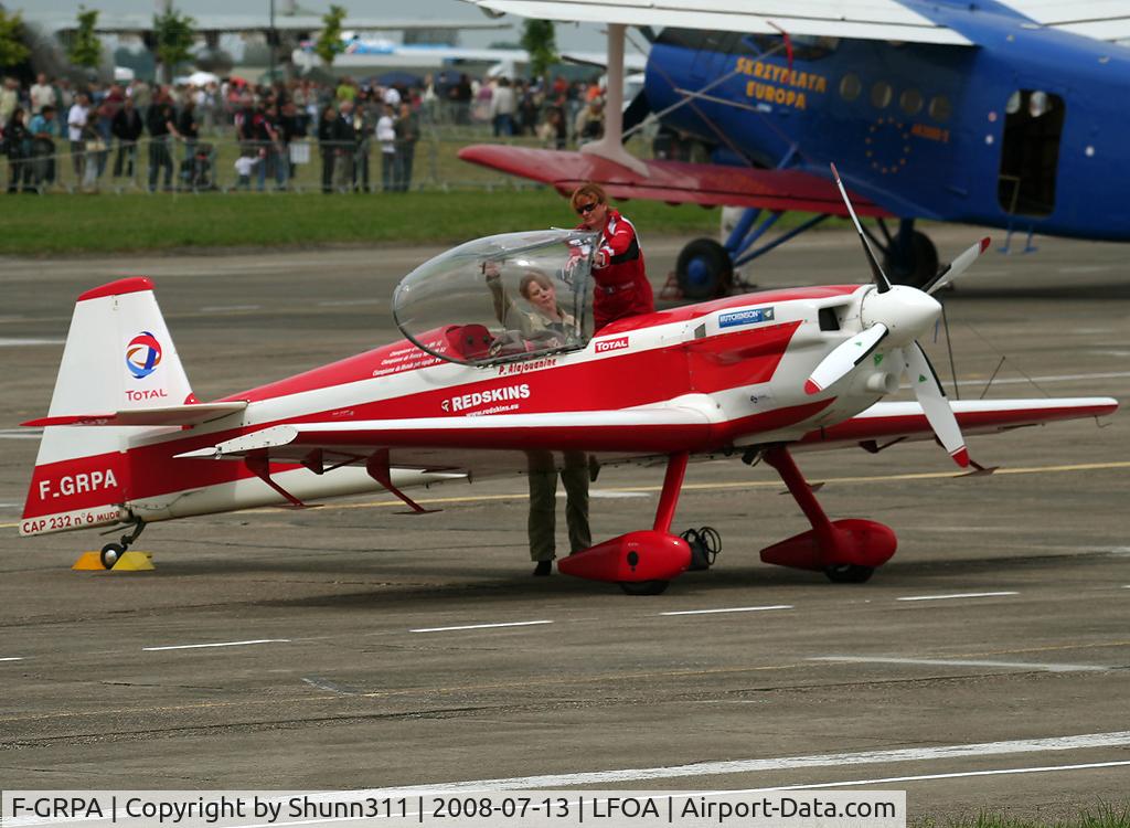F-GRPA, Mudry CAP-232 C/N 06, Ms Alajouanine preparing his aircraft for his show @ LFOA Airshow 2008