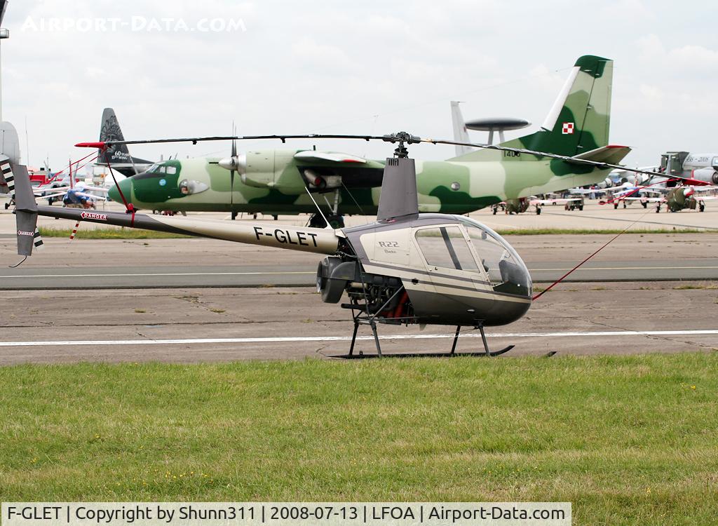 F-GLET, Robinson R22 BETA C/N 1957, Used as 'Tango Bleu' patrol @ LFOA Airshow 2008
