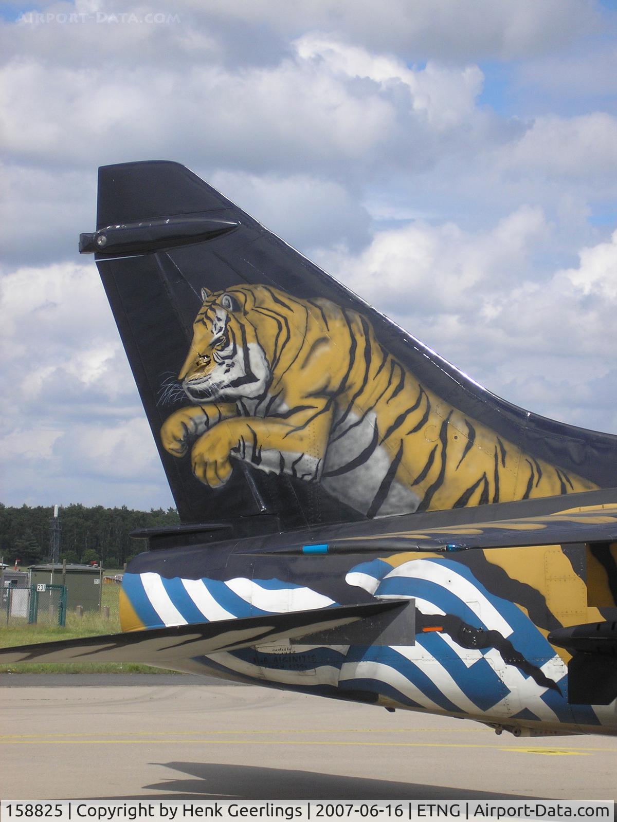 158825, LTV A-7E Corsair II C/N E-381, NATO 25 yrs Geilenkirchen AFB - Hellenic AF Spcl cs tail Tiger