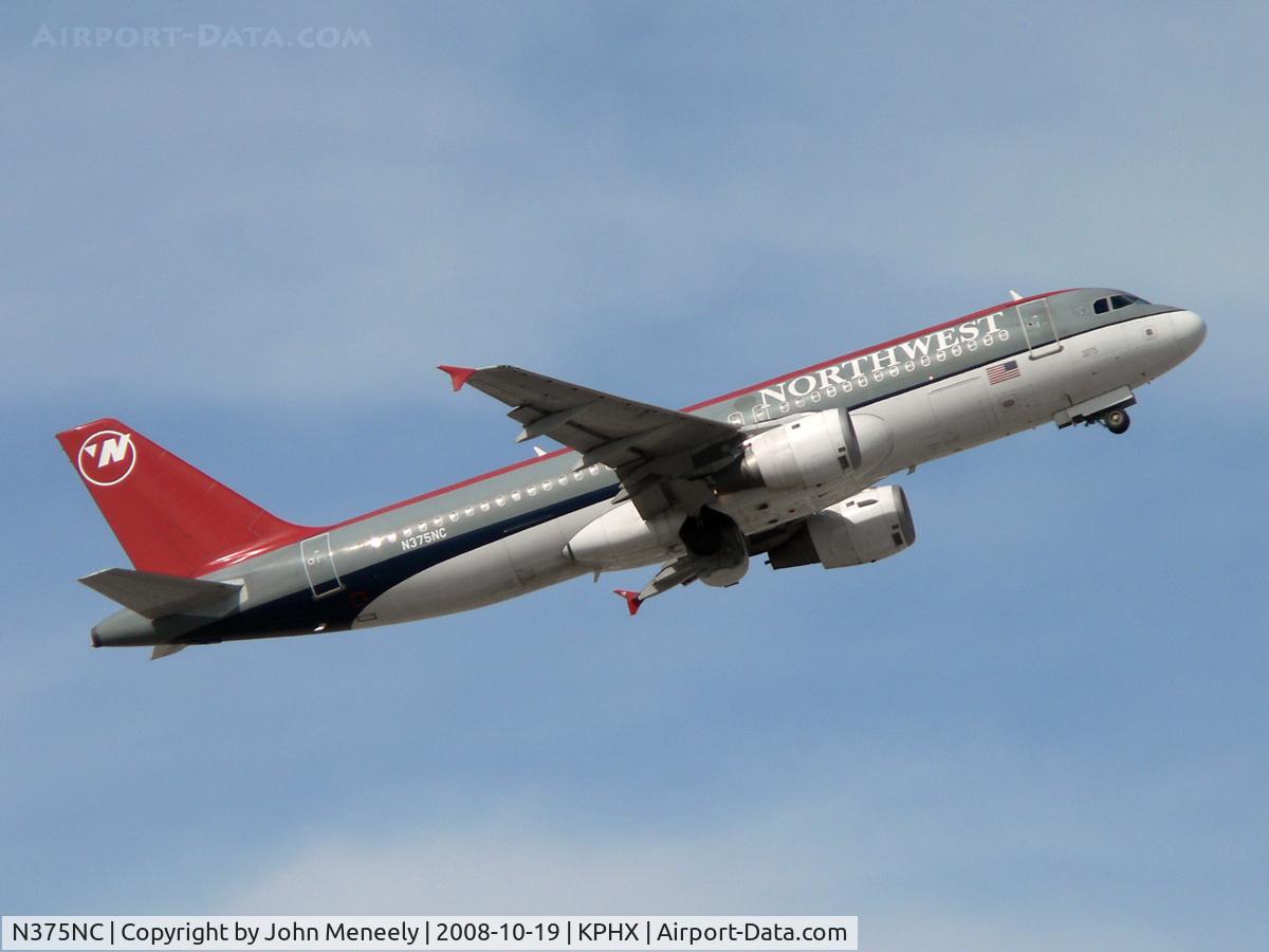 N375NC, 2002 Airbus A320-212 C/N 1789, Sunday afternoon departure from PHX