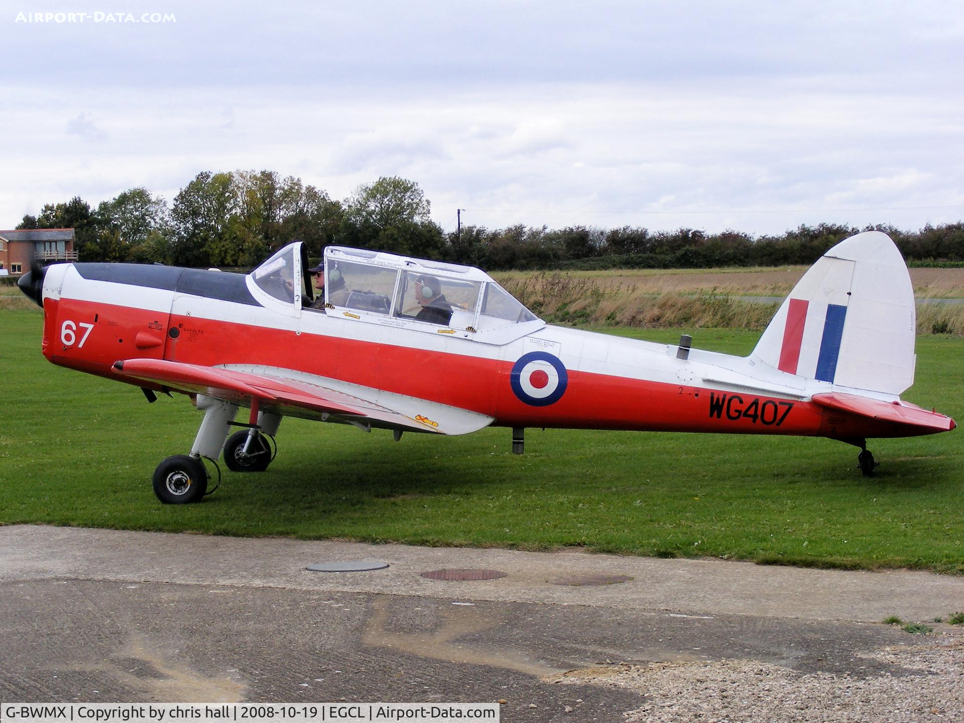G-BWMX, 1951 De Havilland DHC-1 Chipmunk T.10 C/N C1/0481, wearing its RAF ID. WG407