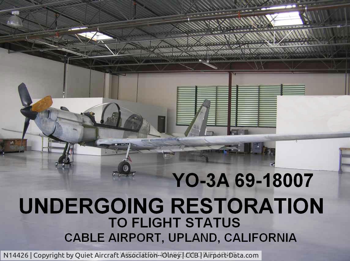 N14426, Lockheed YO-3A C/N 69-18007, Army Lockheed YO-3A 69-18007 undergoing restoration Upland California