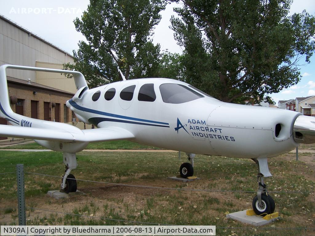 N309A, 2000 Scaled Composites 309 C/N 001, Adams Aircraft on display outside the Wings over the Rockies Museum.