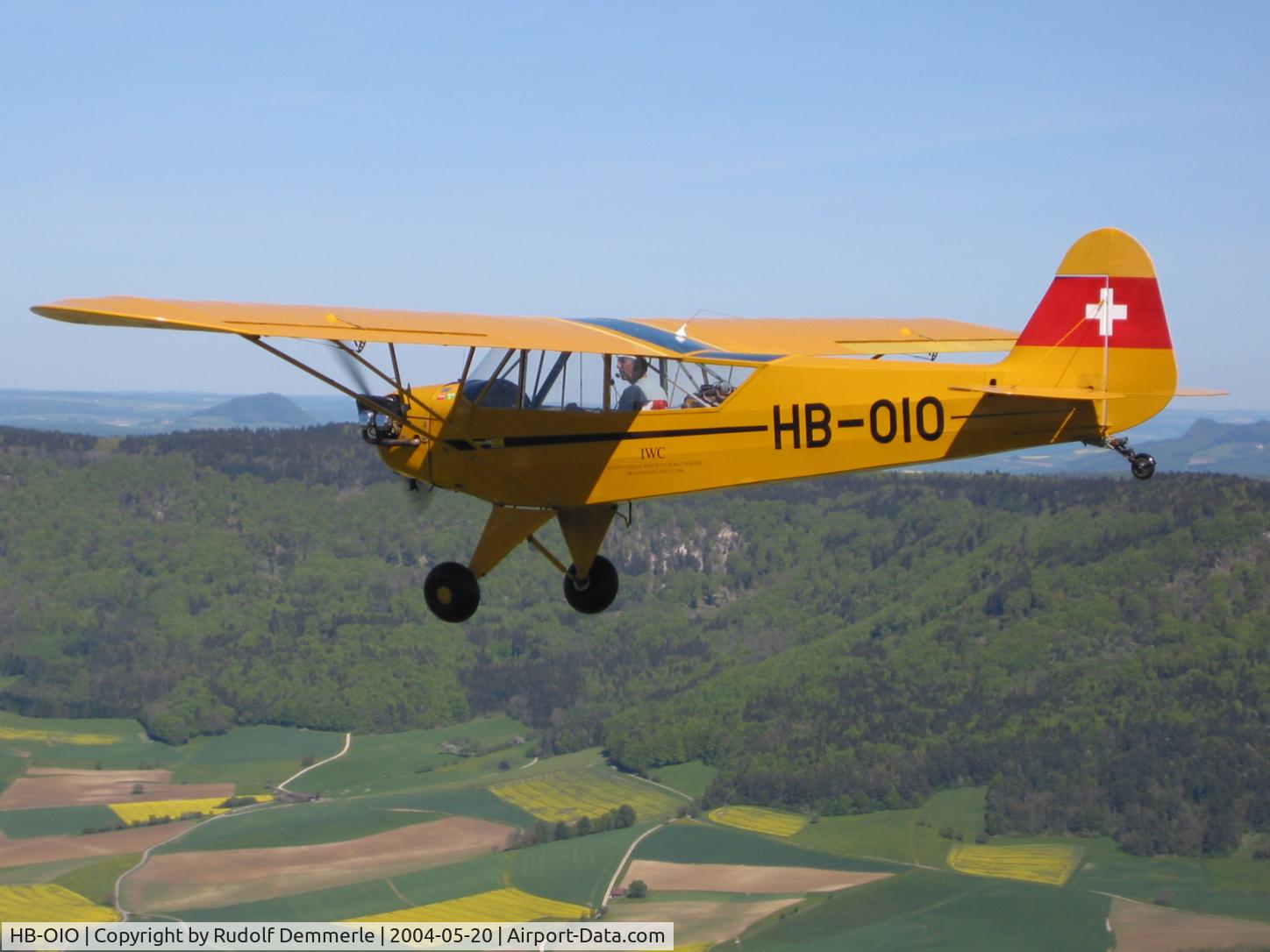 HB-OIO, 1944 Piper J3C-65 Cub Cub C/N 11231, Piper HB-OIO above the Klettgau