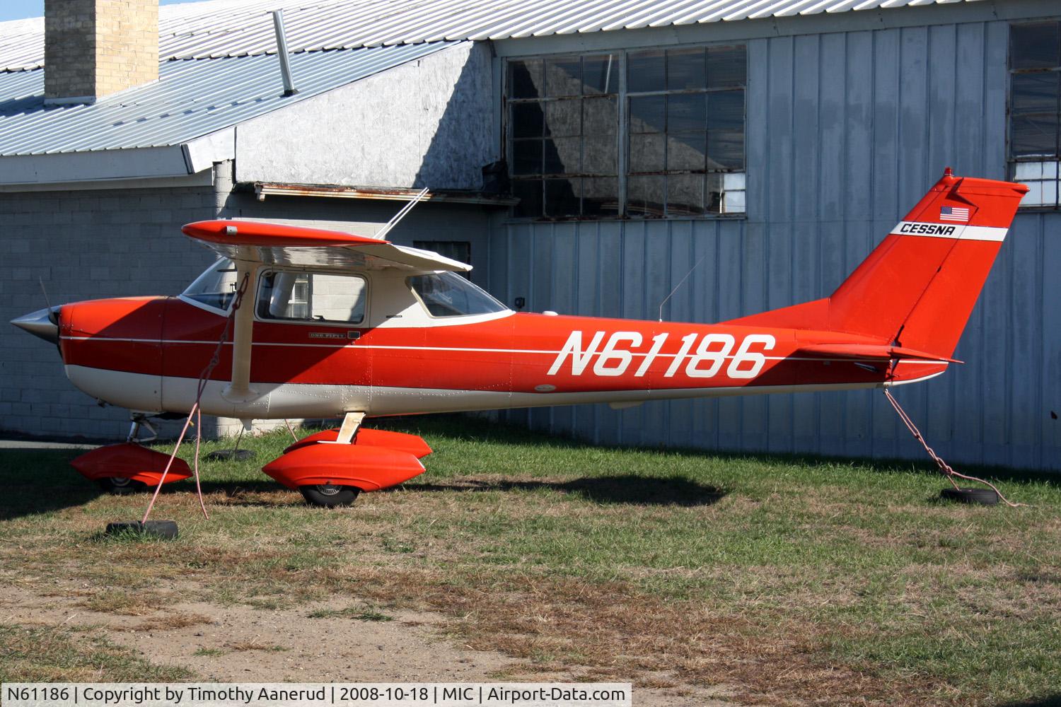 N61186, 1969 Cessna 150J C/N 15070871, Tied down at Minneapolis Crystal, Cessna 150J, C/N 15070871