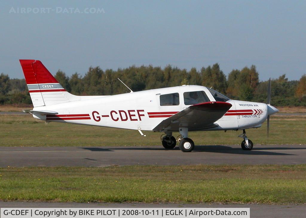 G-CDEF, 1994 Piper PA-28-161 C/N 2841341, WESTERN AIR THRUXTON TITLES