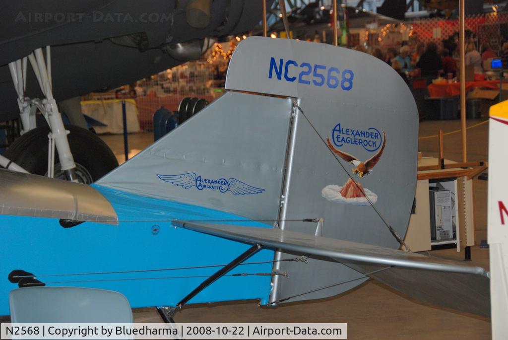 N2568, 1926 Alexander Long Wing Eaglerock C/N 122, Parked on Display at the Wings over the Rockies Air and Space Museum Denver, CO.