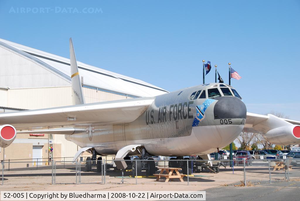 52-005, 1952 Boeing GB-52B Stratofortress C/N 16495, Parked outside the Wings over the Rockies Air and Space Museum