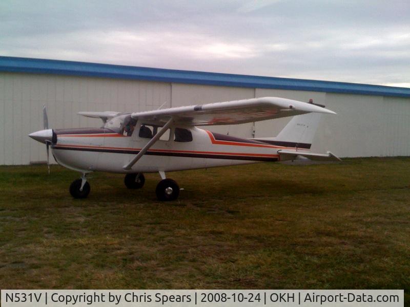 N531V, 1960 Cessna 175A Skylark C/N 56685, Before start up at OKH enroute to Arlington for gas and on to Spokane.