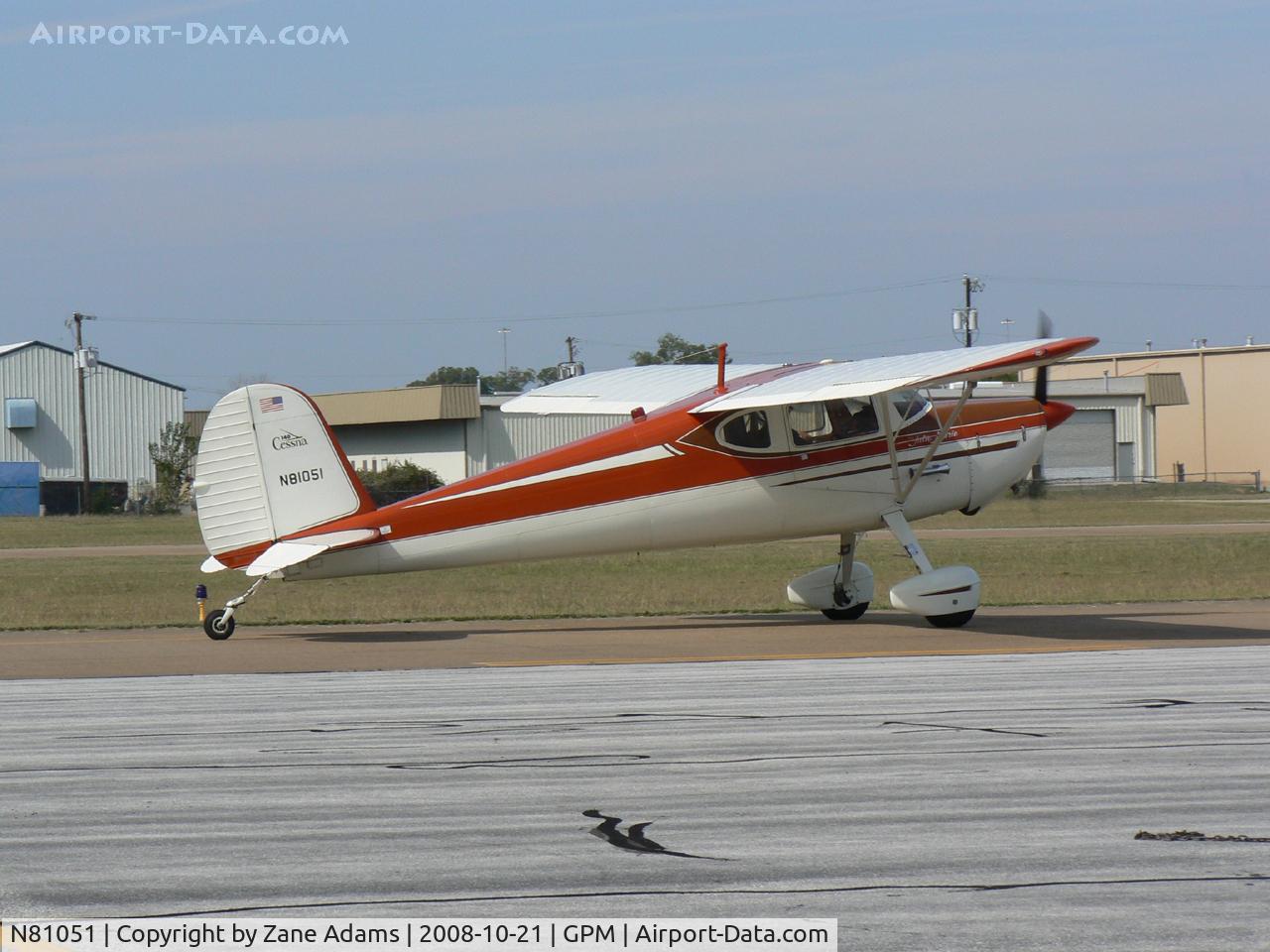 N81051, 1946 Cessna 140 C/N 10341, At Grand Prairie Municipal