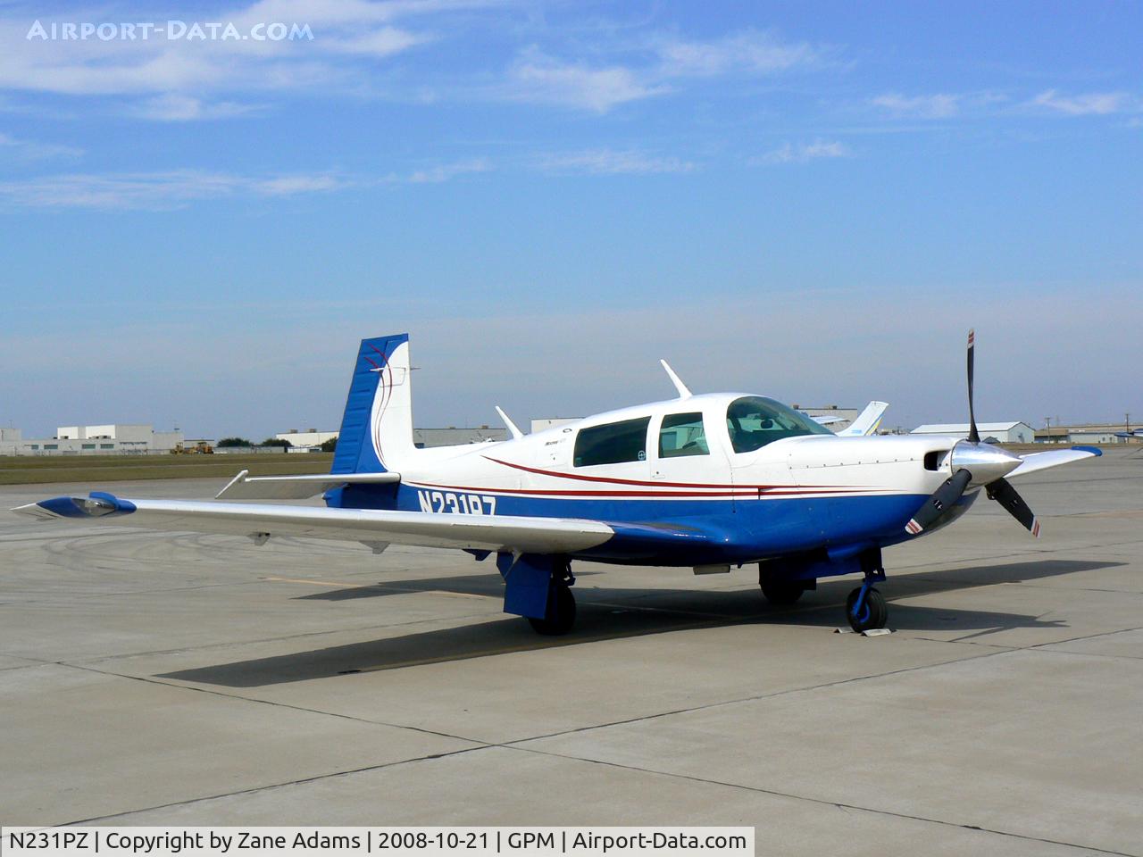 N231PZ, 1980 Mooney M20K C/N 25-0351, At Grand Prairie Municipal