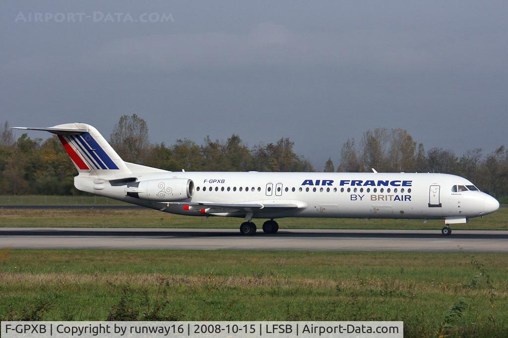 F-GPXB, 1994 Fokker 100 (F-28-0100) C/N 11492, departing to Paris Charles-de-Gaulle