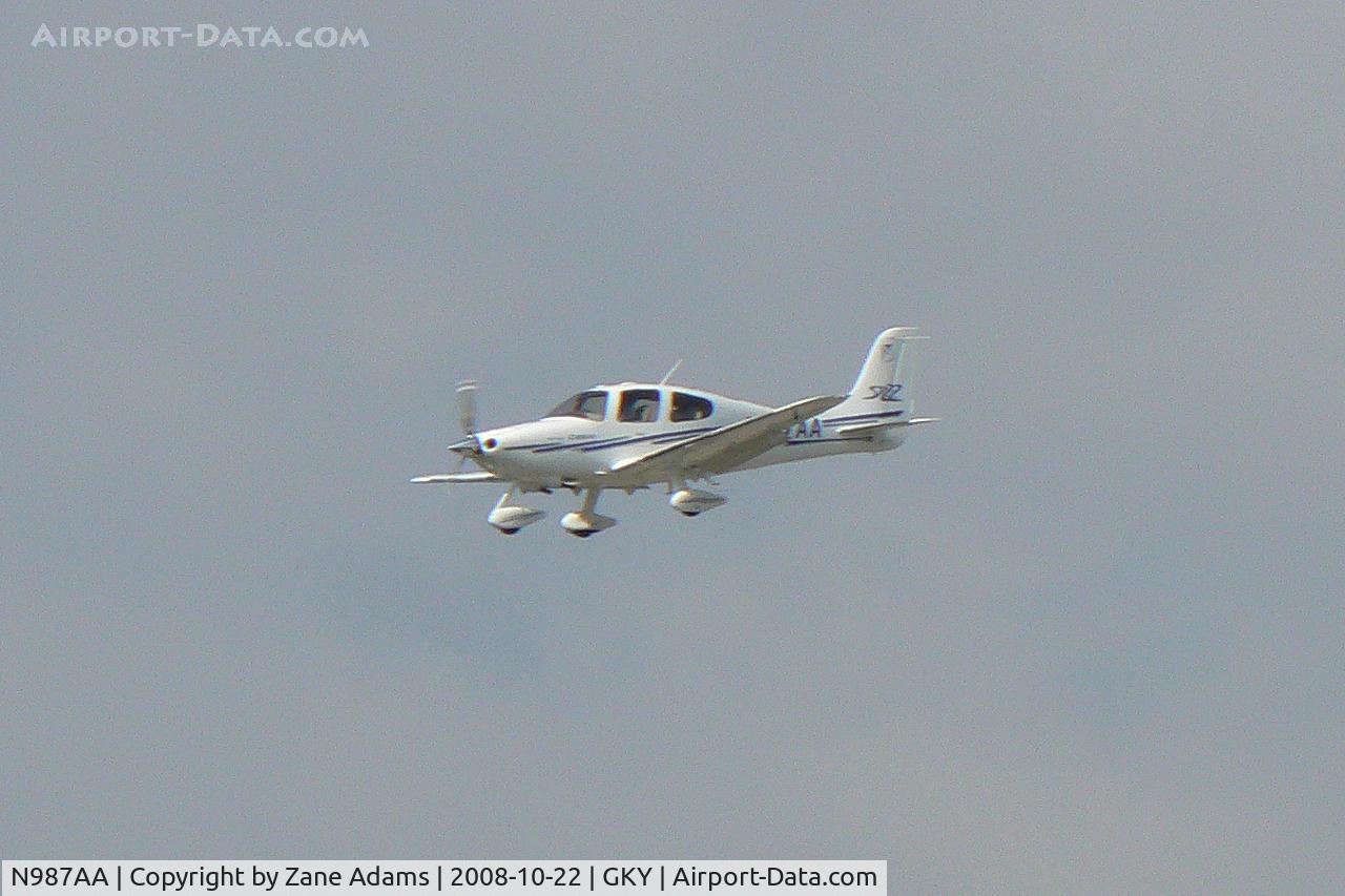 N987AA, 2003 Cirrus SR22 C/N 0513, At Arlington Municipal - shot through the heat.