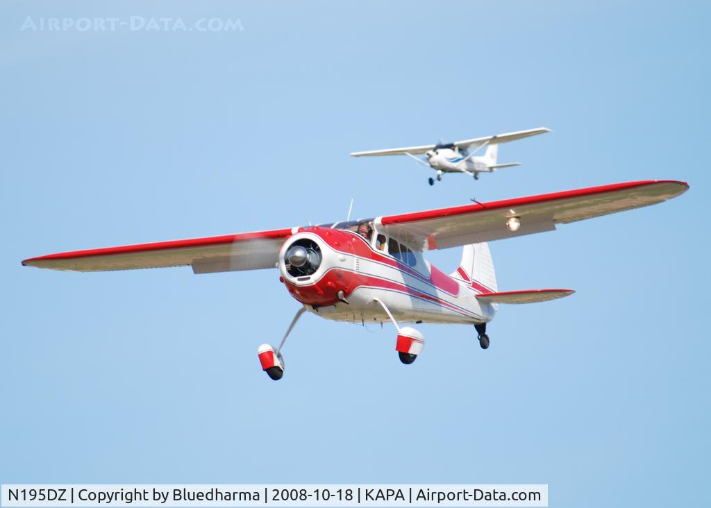 N195DZ, 1953 Cessna 195B Businessliner C/N 16077, On final approach to 17L.