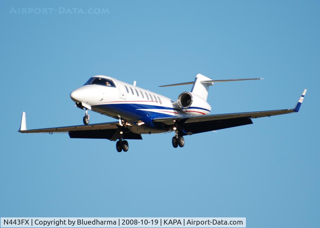 N443FX, 2008 Learjet 45XR C/N 45-371, On final approach to 17L.