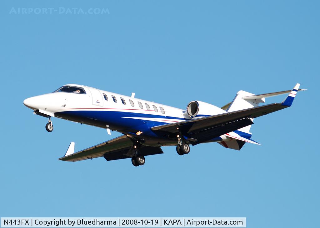 N443FX, 2008 Learjet 45XR C/N 45-371, On final approach to 17L.